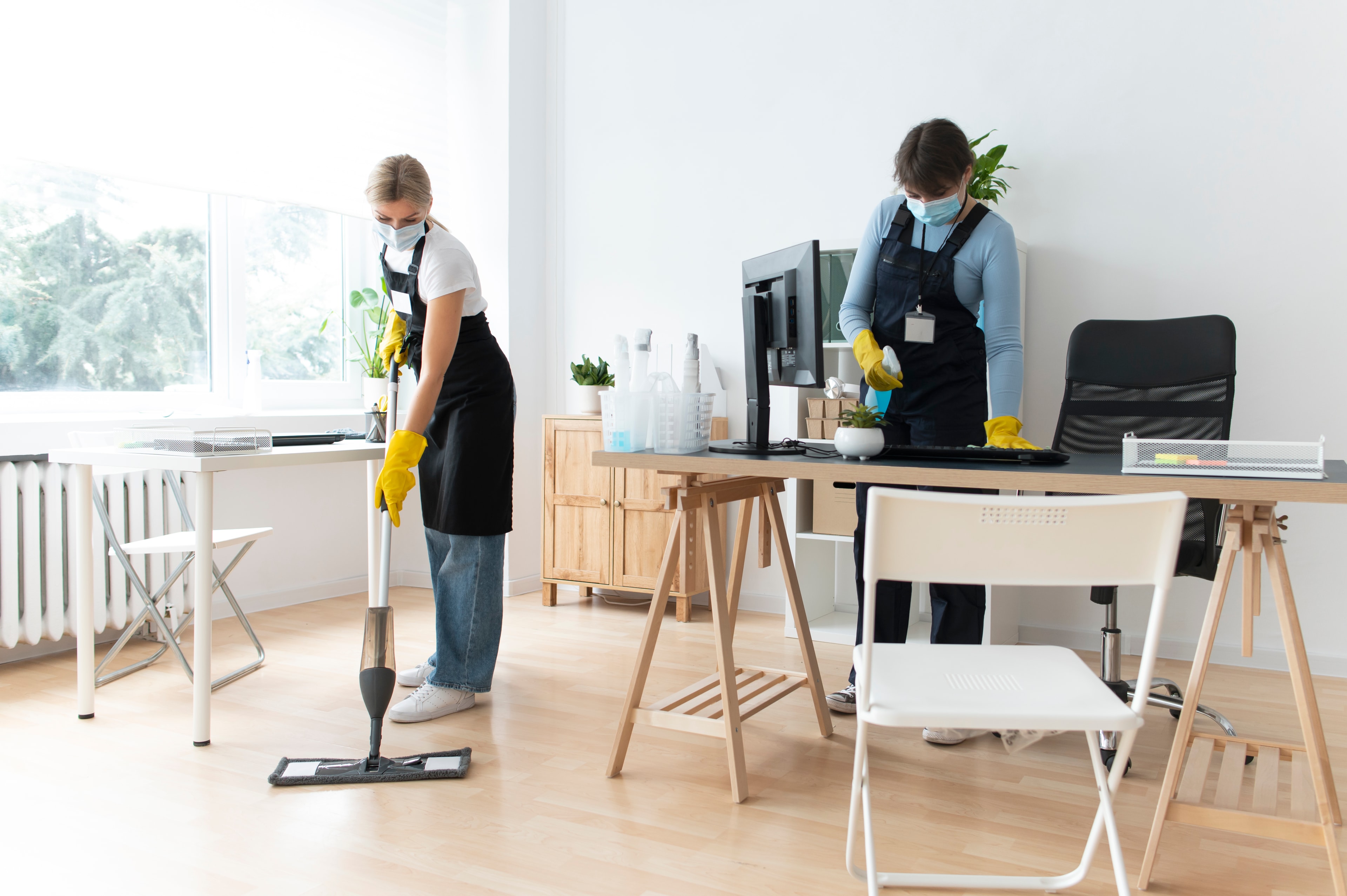 Purixa cleaner working through a bright, tidy room