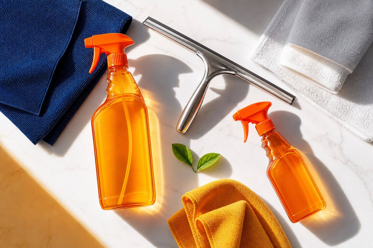 Eco supplies flat-lay